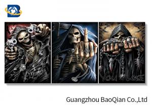 3d lenticular decorative wall 3d picture with black frame , 3d flipped image with skull Manufactures