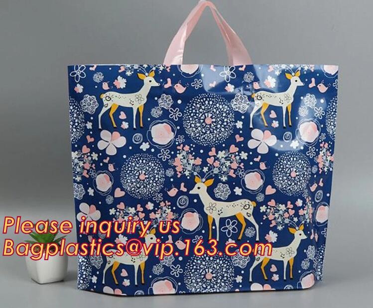 China Soft Loop Handle Bag For Supermarket Shopping plastic bag manufacturer eco green bio,soft loop handle PE shopping bag on sale