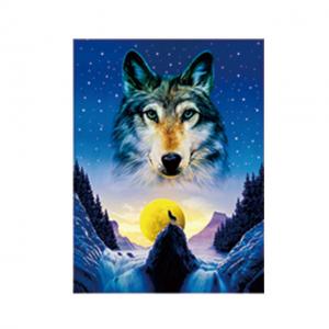  Animal 3D Lenticular Pictures For Office Decoration / 3D Wolf Picture Manufactures
