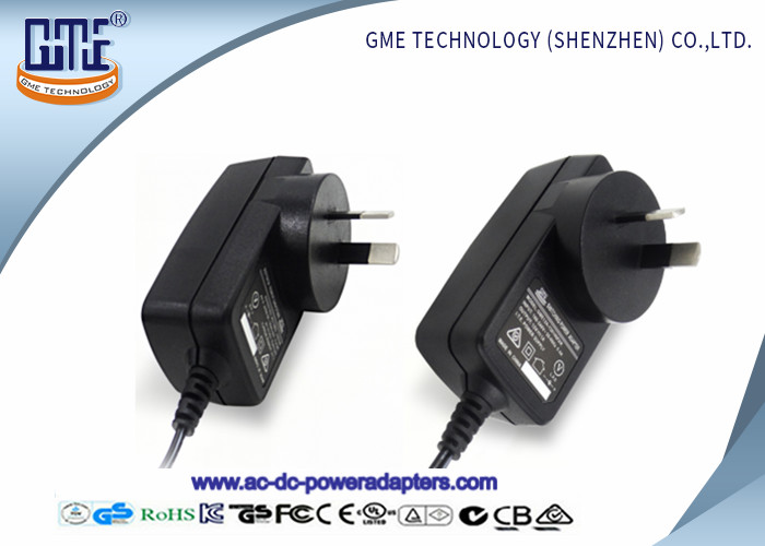  1.5m DC Cable Wall Mount Power Adapter 12V RCM Certificated With Black Color Manufactures