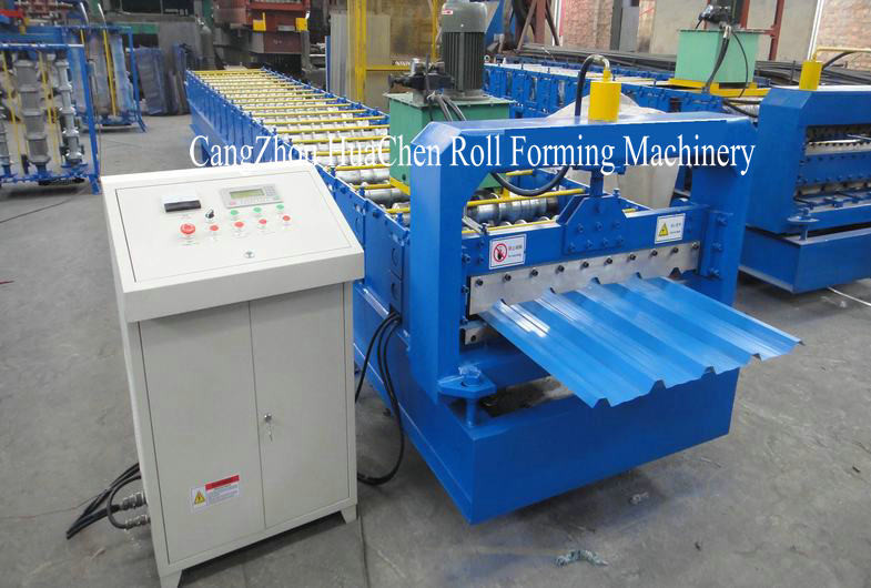 China Automatic Roof Sheet Galvanized Steel Roll Forming Machine With 19 Row Rollers on sale