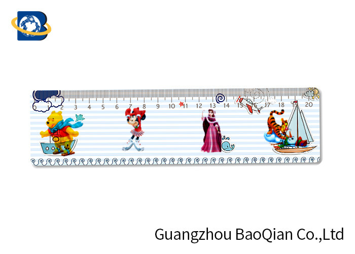  Kids Stationery Gifts 3D Custom Plastic Rulers , Lenticular Image Printing Beautiful Figure Manufactures