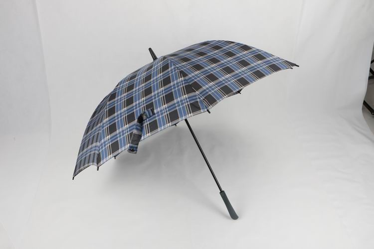 Blue Tartan Windproof Golf Umbrellas 30 Inch Automatic With Fiberglass Frame