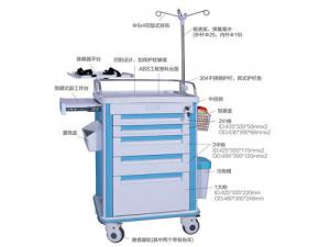  Hospital Stainless Steel Luxury Anesthesia Trolley Emergency Trolley/ First aid, anesthesia, daily care Manufactures