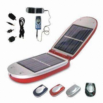  Solar Mobile Phone Charger with 4.6 to 5.5V Operating Voltage, Available with Various Adapters Manufactures