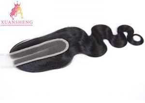 China Brazilian Hair Kim Closure 2x6 Swiss Body Wave Silk Base Closure on sale