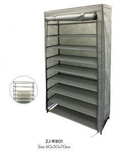 China 60x30x70cm Non Woven Wardrobe , 9 Tiers Shoe Rack With Dustproof Cover on sale