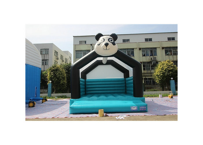 0.55mm PVC Panda Inflatable Bounce House Moonwalks For Church Commercial Grade