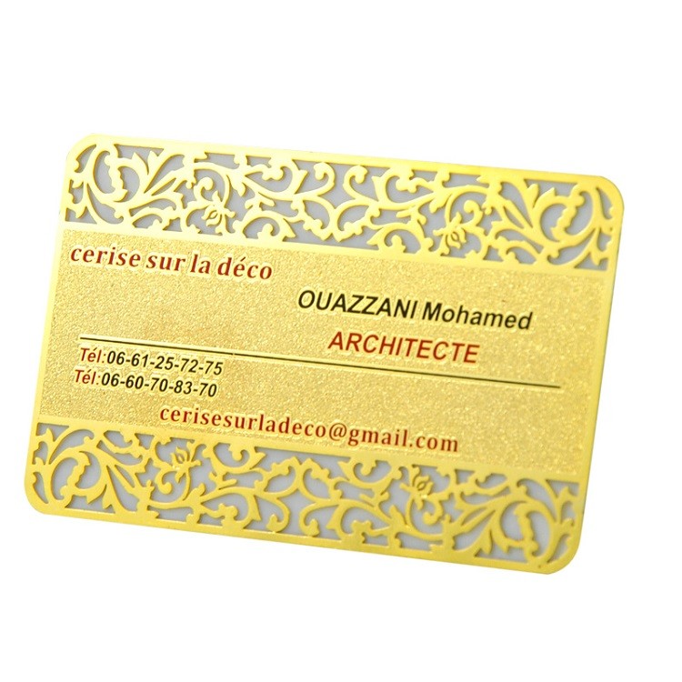  Vip 	Rose Gold  Metal Business Cards Custom Engraved Golden Plated Advertisementing Manufactures