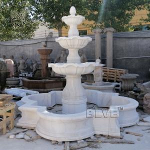 China BLVE White Stone Modern Big Fountain Marble Garden Water Fountain Italian Garden Decoration Large Outdoor on sale