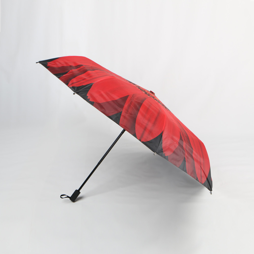  Magic Full Color Flower Print Umbrella , 3 Fold Windproof Travel Umbrella Manufactures