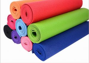 China Custom logo print 100% eco pvc free yoga mat with carry strap PVC yoga mat with customized logo on sale