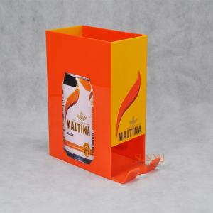  Orange Acrylic Food Display Stands / Beverage Display Rack For Can Beverage Manufactures