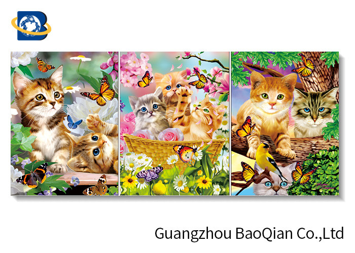  Eco-Friendly Material 3d Wallpaper , Latest 3d Picture Of Cute Lovely Pet Dog / Cat Manufactures