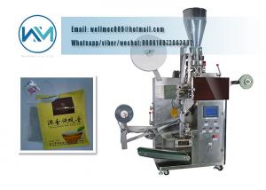 China 3 Side Sealing Filter Paper Inner and Outer Tea Bag Packing Machine with Thread on sale