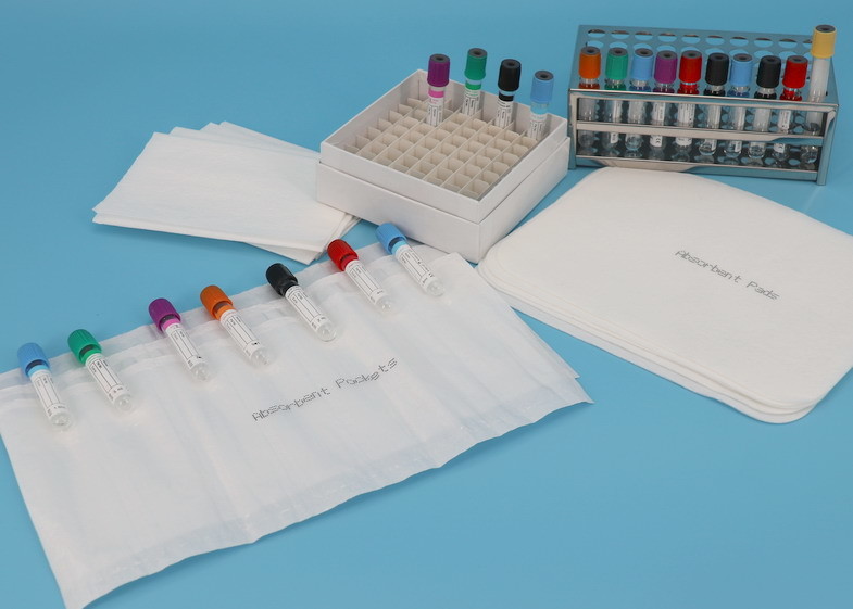  Customized size Absorbent Pouches And Sheets For Transporting 7-Tube Lab Specimens Manufactures