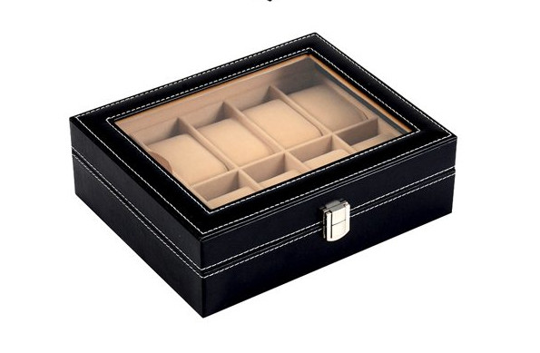 High Glossy Varnishing Ladies Watch Storage Box , MDF Wrapped Watch Display Box Case