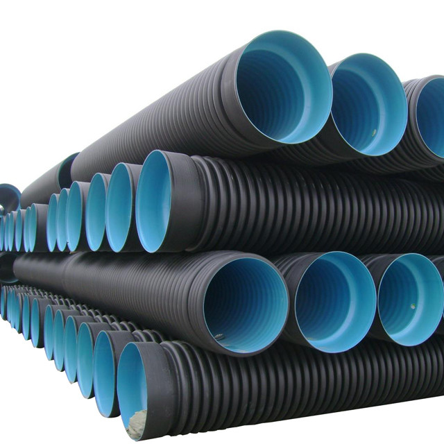 High quality and cheap DN110mm black HDPE Corrugated water Pipe