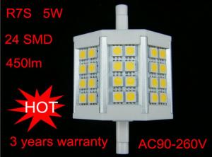 China R7S 5W Light Bulb 24LED SMD5050 AC90-260V Warm White/ Pure white =50W Halogen Flood light on sale