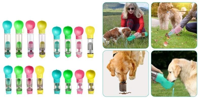 China Outdoor Travel Multifunction Plastic Dog Water Dispenser Bottle Pet Water on sale
