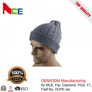  Unique Unisex Fitted Beanie Hats / Grey Mens Winter Beanie Hats 56-60CM Manufactures