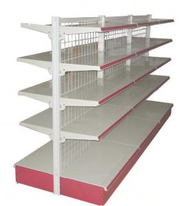 China 80kg / Layer Capacity Cold Rolled Steel Supermarket Shelving ，0.8mm Board on sale