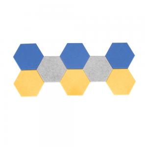  3800gsm Colorful Hexagon Soundproof Panels Polyester Fiber For Decoration Manufactures