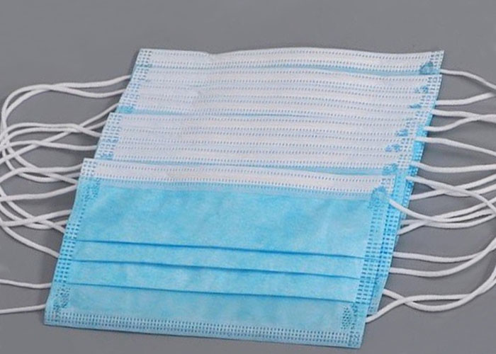  Disposable Blue Non Woven Triple Layer Earloop Face Mask Manufactures