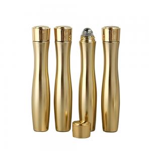 China 20ml Golden Plastic PETG Eye Cream Roller Oil Bottle Essence To Take Bead Bottle on sale