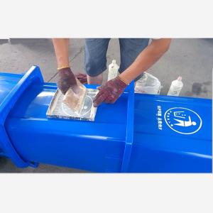 China G120 The Public Place Recycling Waste Bin with lid and wheels print free logo on sale