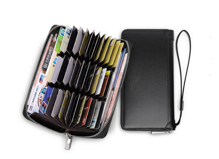 China Anti-theft brush multi-position card bag male bank card set credit card holder large capacity long wallet for men on sale