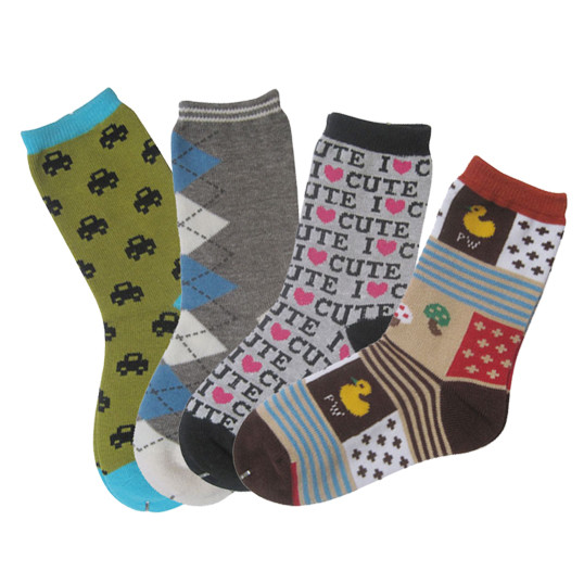 China Knitted soft custom color, design classic Patterned Kid Socks on sale