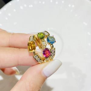  Women's 0.2ct 18k Gold Natural Colored Gemstone Ring Manufactures