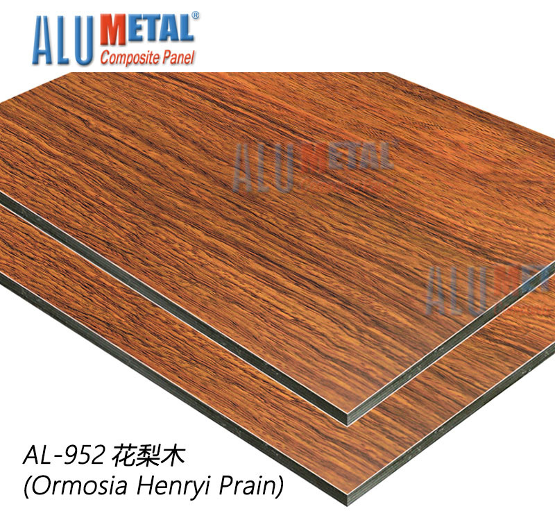 China AA5005 Fire Rated Acp Sheets Decorative 1220mm Aluminium Composite Panel Wood Finish 8MM on sale