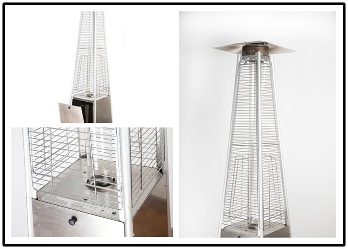  Tall Quartz Glass Tube Patio Heater , Powder Coated / Stainless Steel Gas Patio Heater Manufactures