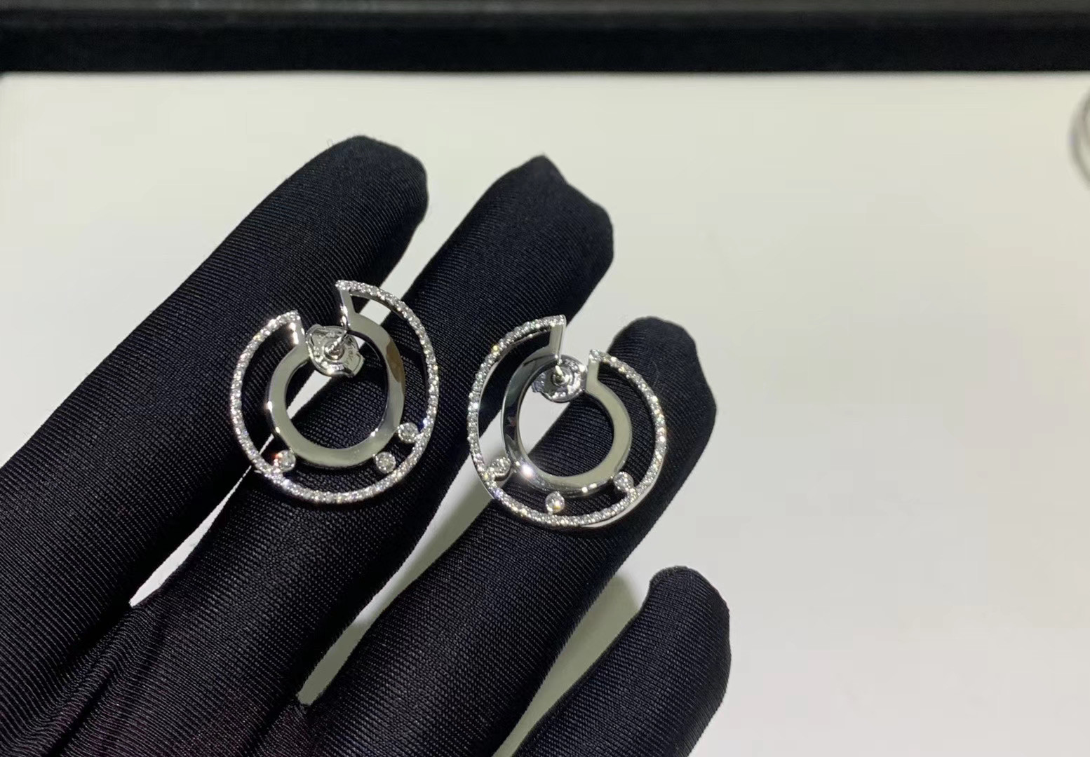  White Gold 0.80 Carat VS Diamond Hoop Earrings 2.4cm designer brand jewelry Manufactures
