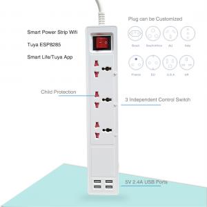 China PC Material high quality universal muti-outlets smart wifii power strip work with alexa on sale