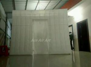  3m x3m x2.4m white lighting square style inflatable photobooth with 1 door enclosure for sale Manufactures