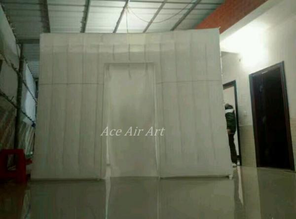 3m x3m x2.4m white lighting square style inflatable photobooth with 1 door enclosure for sale