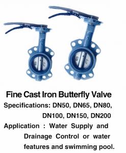 China Pool Fountain Accessories Manual DN25 1 Inch Cast Iron Butterfly Valve on sale