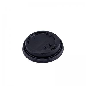 China Black Dome Paper Cup Lids Plastic PP Material For Coffee Cup FSC FDA Certified on sale