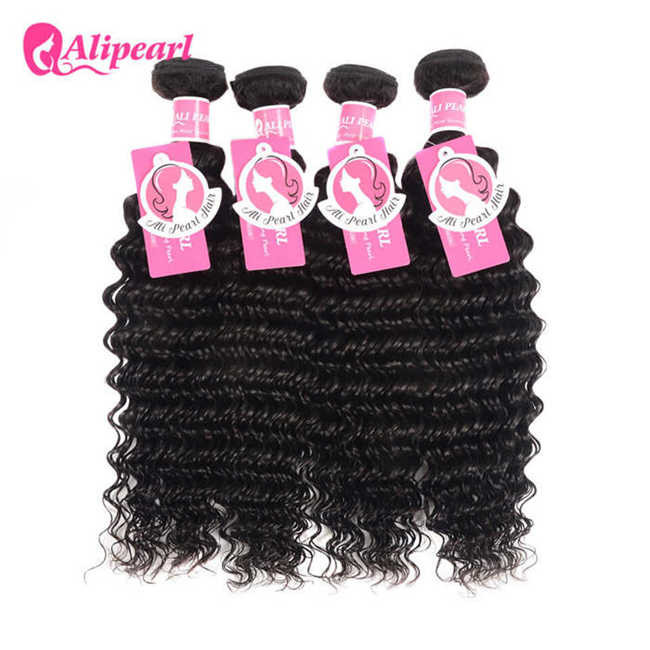 Brazilian Virgin Remy Hair 4 Bundles Deep Wave , 8A Curly Hair Bundle Deals