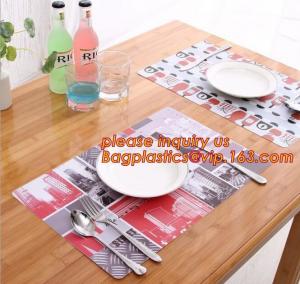  Wholesale price dining mat PVC Fabric silicone placemat table mat,tableware accessories round plastic placemat PVC water Manufactures