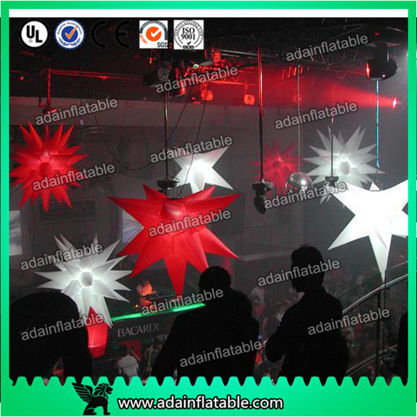  1m Customized Red Star White Inflatable Star For Event With LED Lighting Manufactures