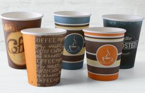 China Disposable white paper coffee cups bulk paper coffee cups black paper coffee cups on sale