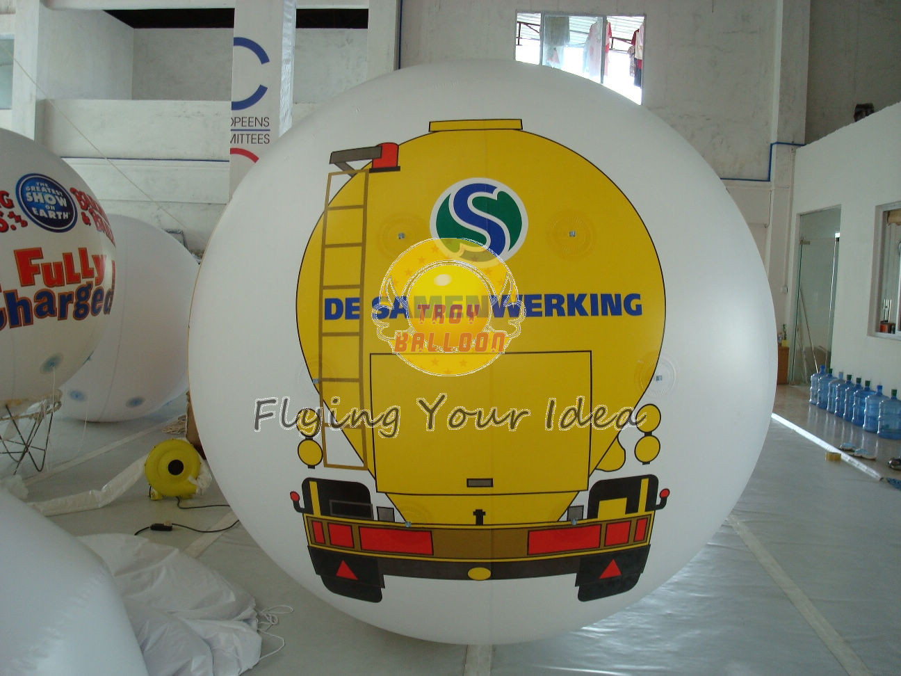  White PVC Large Printed Helium Balloons with UV protected printing for Opening event Manufactures