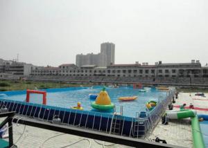 China Big Water Park Rectangle Above Ground Metal Frame Paddling Pool 12 x 39 on sale