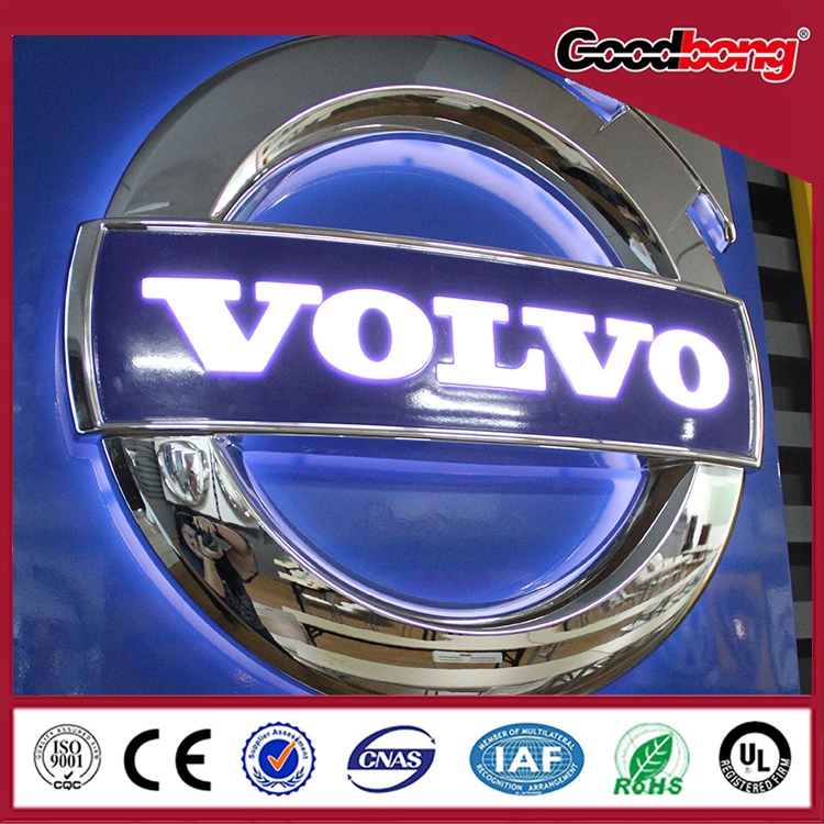  High Quality ABS Chrome Large Lighted Car Emblems Manufactures
