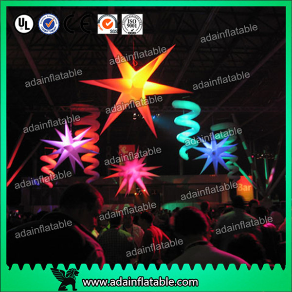  Event Ceiling Inflatable Stage Decoration LED Star Light With 210T Polyester Cloth Manufactures