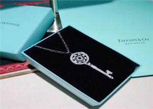  Large Size 18K Gold Tiffany And Co Key Pendant Necklace With Pave Diamonds Manufactures